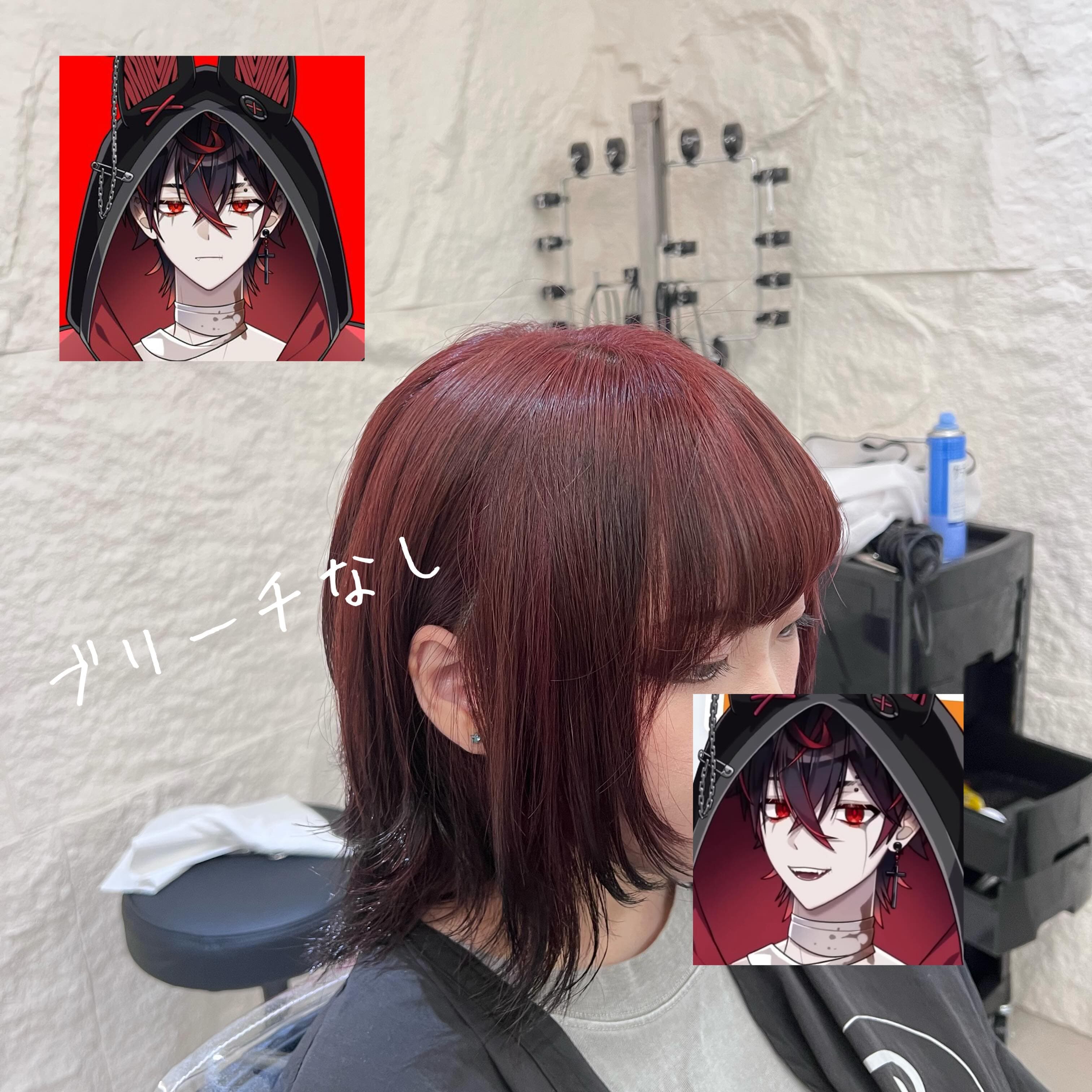 黑色內層染中髮髮型